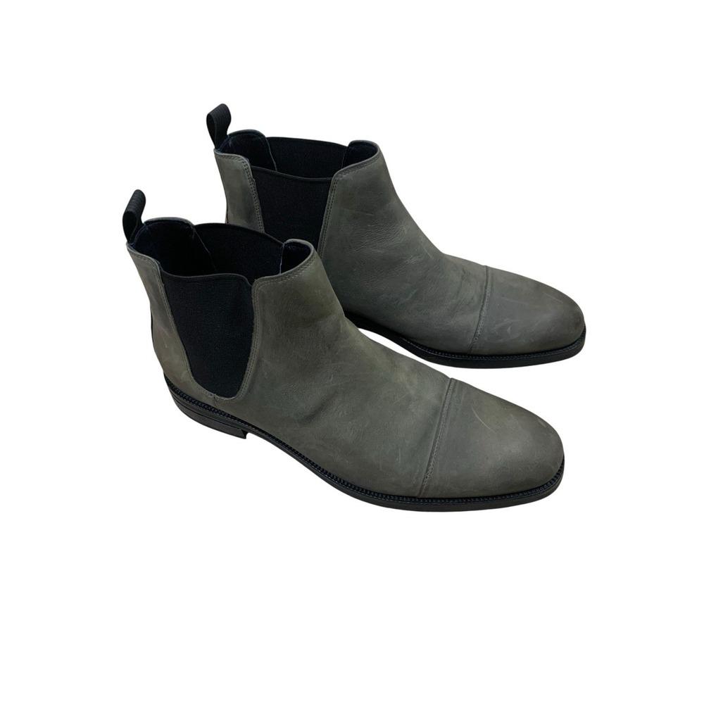 Cole Haan Wagner Grand Chelsea Ankle Boots 11.5 Cap Toe Gray Waterproof Leather